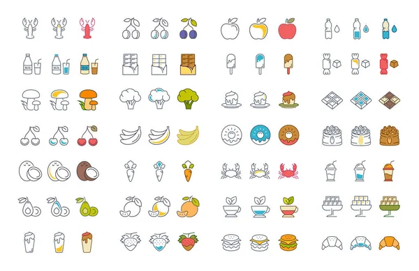 Satır simgeler yemek ayarla