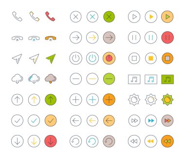 Vektör düz çizgi Icons Set ofis ve iş