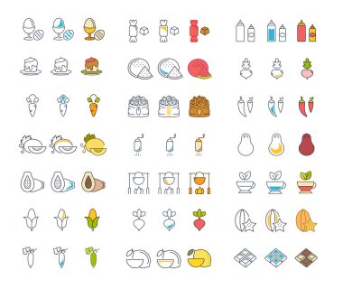 Satır simgeler yemek ayarla