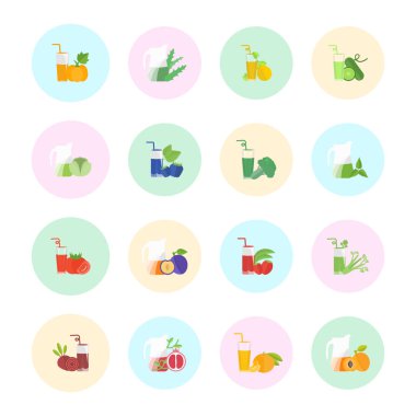 Suyu vektör düz Icons set
