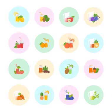 Suyu vektör düz Icons set