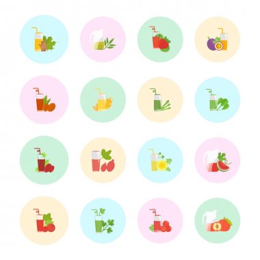 Suyu vektör düz Icons set