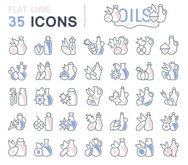 Yağların vektör hat Icons set