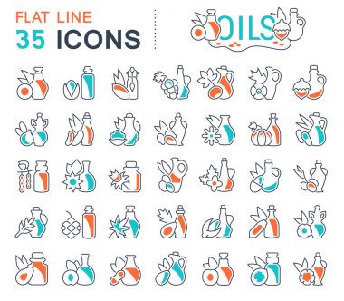 Yağların vektör hat Icons set