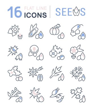 Tohum vektör hat Icons set
