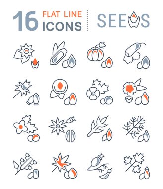 Tohum vektör hat Icons set