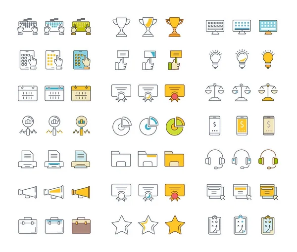 Set vektör düz çizgi simgeler Seo ve Web Tasarım