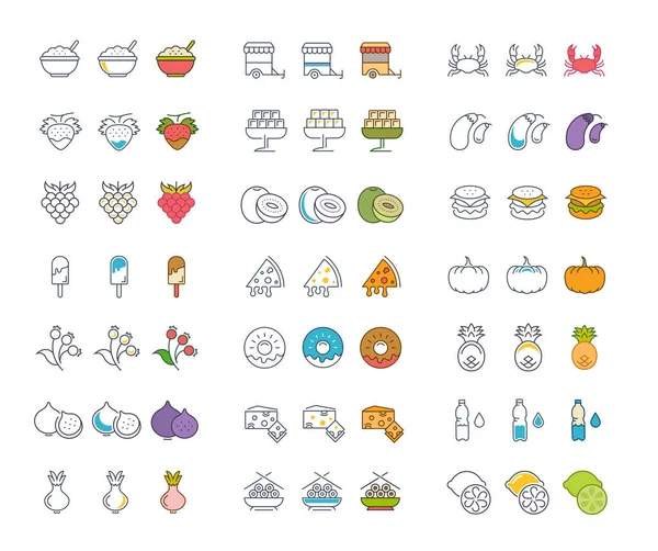 Satır simgeler yemek ayarla