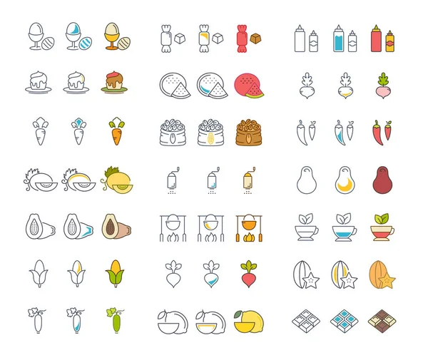 Satır simgeler yemek ayarla