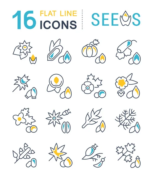Conjunto de iconos de la línea vectorial de semillas — Archivo Imágenes Vectoriales