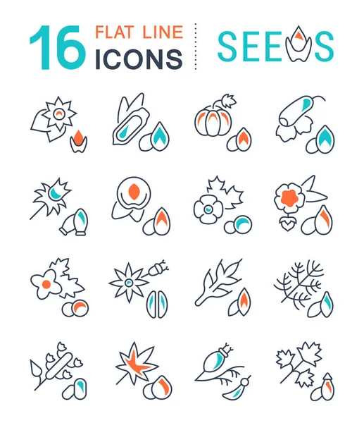 Conjunto de iconos de la línea vectorial de semillas — Archivo Imágenes Vectoriales