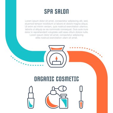 Organik Kozmetik çizgi çizimi. Web afiş ve basılı malzemeleri için kavram. Web sitesi banner ve açılış sayfası için şablon.