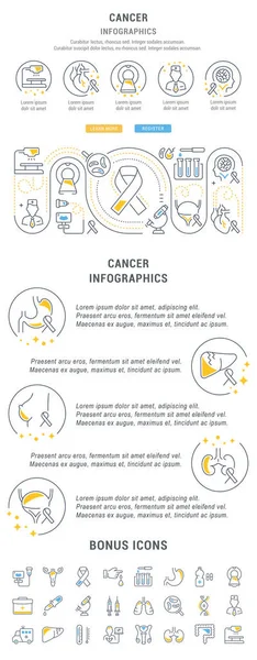 Line Illustration Cancer Koncept För Web Banners Och Tryckt Material — Stock vektor