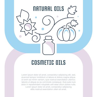 Hat illüstrasyon doğal yağlar. Web afiş ve basılı malzemeleri için kavram. Web sitesi banner ve açılış sayfası için şablon.