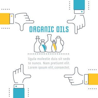 Hat illüstrasyon Organik yağlar. Web afiş ve basılı malzemeleri için kavram. Web sitesi banner ve açılış sayfası için şablon.