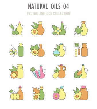İnce çizgi elemanları ile toplama vektör düz simgeler. Modern, temiz, anahat işaret, sembol ve vektör sanat doğal yağların ayarlayın. Web için basit doğrusal Infographic ve sembol serisi.