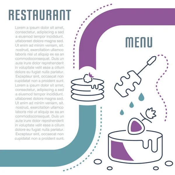 Zeilenillustration Des Restaurants Konzept Für Web Banner Und Druckmaterialien Vorlage — Stockvektor