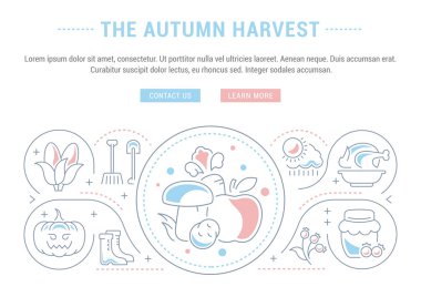 Web sitesi Banner ve açılış sayfası sonbaharda hasat.