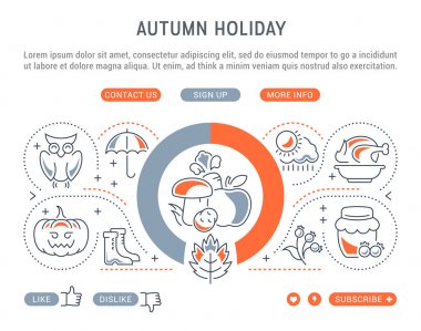 Web sitesi Banner ve açılış sayfası sonbahar tatil.