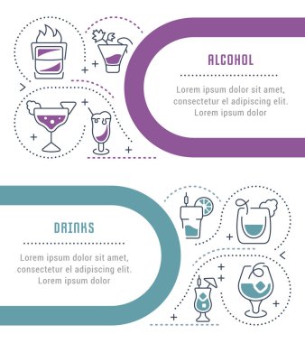 Web sitesi Banner ve alkollü içecekler, açılış sayfası.