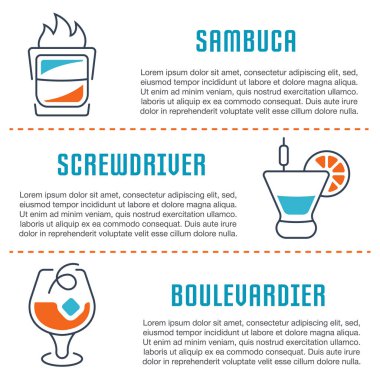 Web sitesi Banner ve açılış sayfası kokteyller.