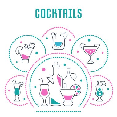 Web sitesi Banner ve açılış sayfası kokteyller.