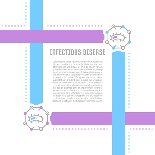 Página Web Banner y Landing Page de Enfermedades Infecciosas . — Vector de stock