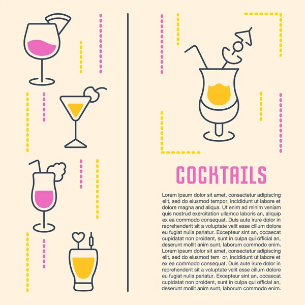Sito web Banner e Landing Page di Cocktail . — Vettoriale Stock
