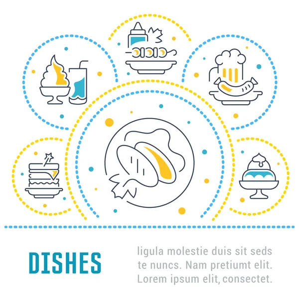 Banner ιστοσελίδα και τη σελίδα προορισμού πιάτα. — Διανυσματικό Αρχείο