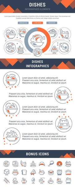 Bannière de site Web et page d'atterrissage des plats . — Image vectorielle