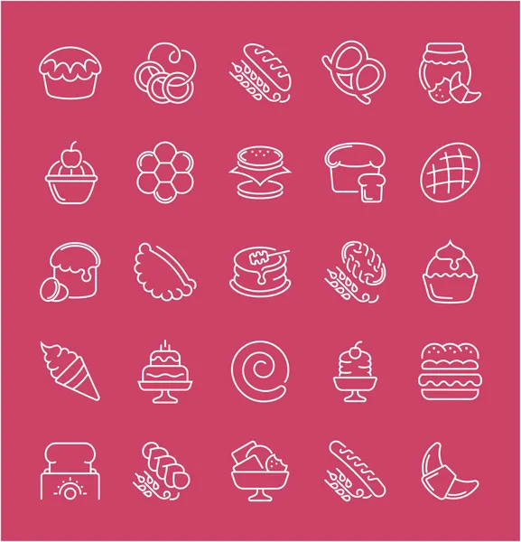 Set of Line Icons of Flour Products. — Stock Vector