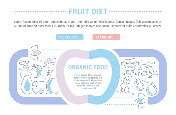 Webbplats Banner och målsidan för frukt Diet. — Stock vektor