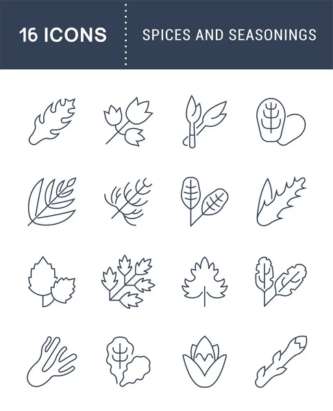 Set Icônes de ligne vectorielle de verdure . — Image vectorielle