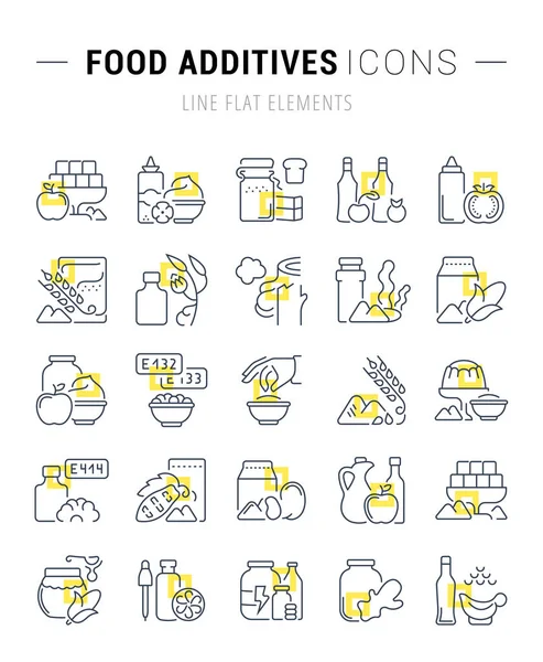 Set Vector Line Icons of Food Additives. — Stock Illustration Set Vector Line Icons of Food Additives. Royalty Free Stock Vectors