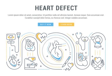 Web sitesi Banner ve kalp defekti açılış sayfası.