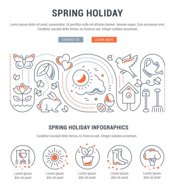 Web sitesi Banner ve açılış sayfası bahar tatil.