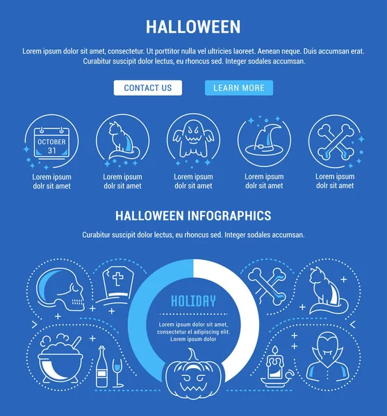 Веб-сайт Знамя и страница посадки Хэллоуина . — стоковый вектор