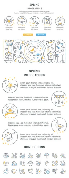 Site Banner and Landing Page of Spring . — Vetor de Stock