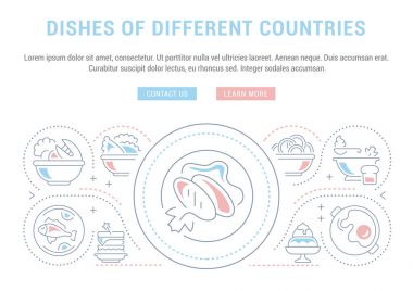 Web sitesi Banner ve açılış sayfanızın farklı ülkelerin yemekleri.