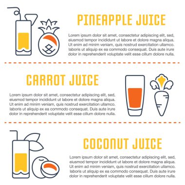 Web sitesi Banner ve açılış sayfası doğal meyve suları.