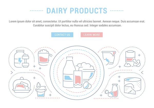 Website Banner and Landing Page of Dairy Products.