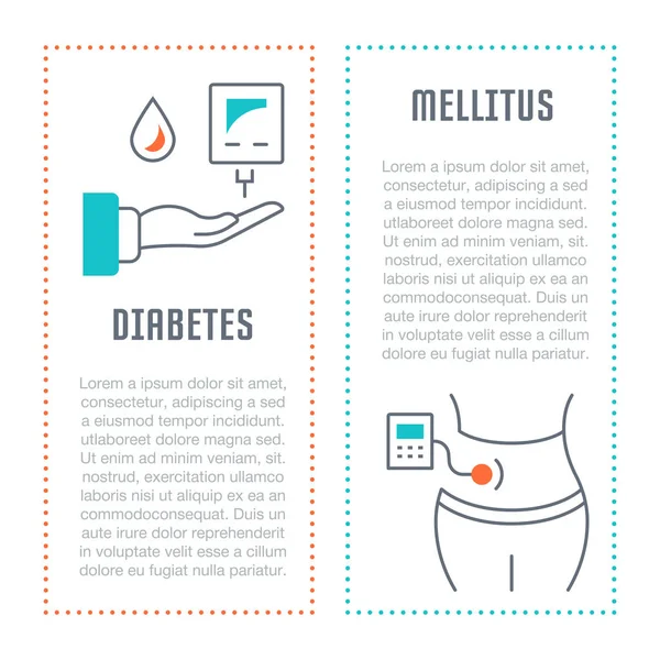 Webbplats Banner och målsidan för Diabetes Mellitus. — Stock vektor