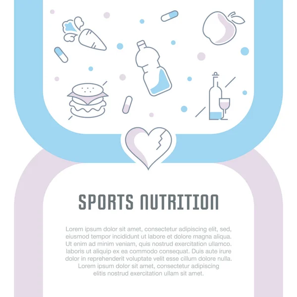 Webbplats Banner och målsidan för Sports Nutrition. — Stock vektor