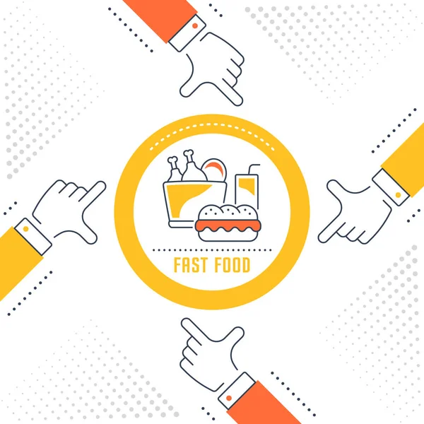 Banner website en landingspagina van Fast Food. — Stockvector