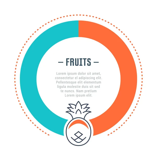 Banner der Website und Zielseite der Früchte. — Stockvektor