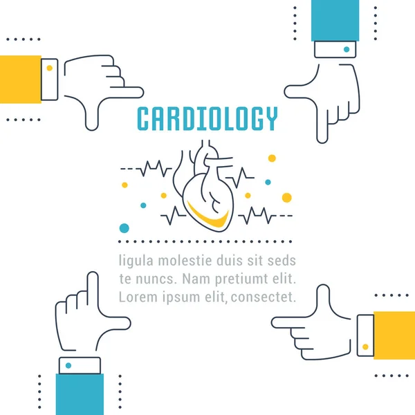 Página Web Banner y Landing Page de Cardiología . — Vector de stock