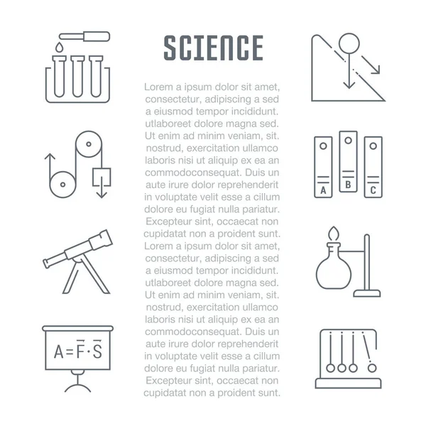 Site Web Bannière et page d'atterrissage de la science . — Image vectorielle