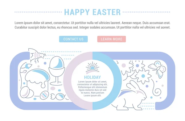 Web sitesi Banner ve açılış sayfası mutlu Paskalya. — Stok Vektör