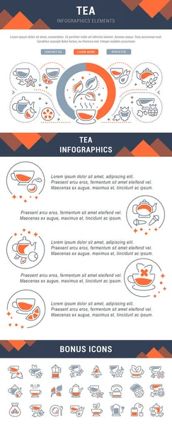 Site Web Bannière et page d'atterrissage de thé . — Image vectorielle
