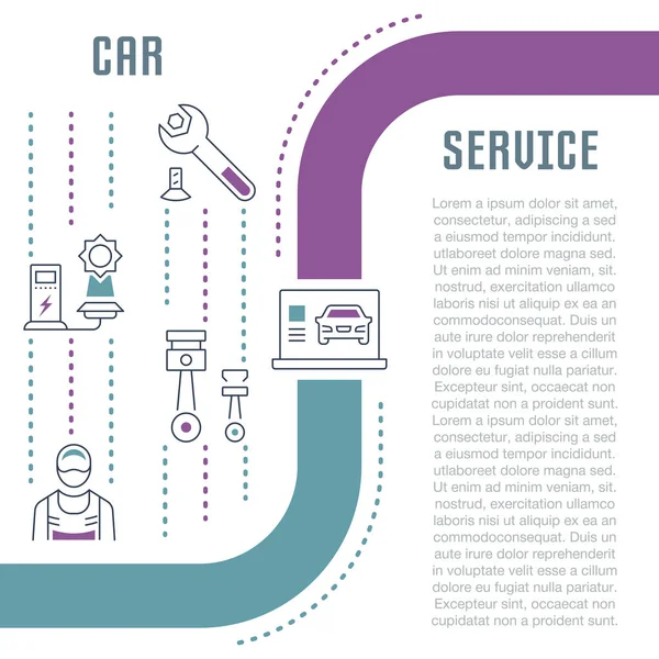 Página web Banner y Landing Page del servicio de coches . — Vector de stock